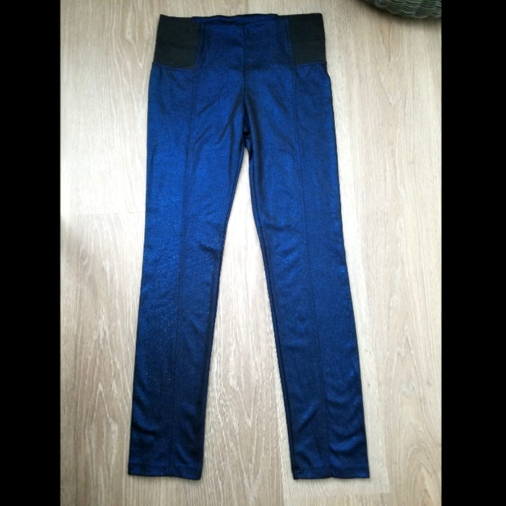 Cobalt Blue Metallic Leggings